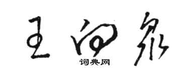 駱恆光王向眾草書個性簽名怎么寫