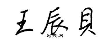 王正良王辰貝行書個性簽名怎么寫