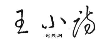 駱恆光王小詩草書個性簽名怎么寫