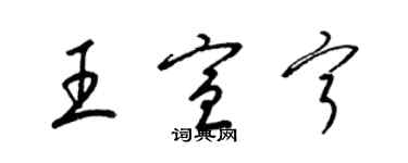 梁錦英王宣寧草書個性簽名怎么寫