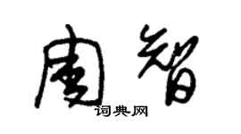 朱錫榮周智草書個性簽名怎么寫