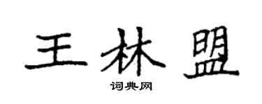 袁強王林盟楷書個性簽名怎么寫