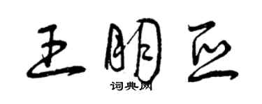 曾慶福王朋亞草書個性簽名怎么寫