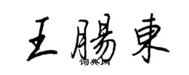 王正良王腸東行書個性簽名怎么寫