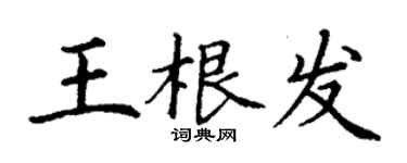 丁謙王根發楷書個性簽名怎么寫
