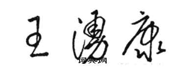 駱恆光王涌康草書個性簽名怎么寫