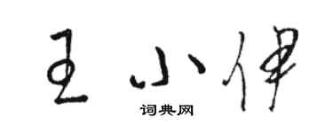 駱恆光王小伊草書個性簽名怎么寫