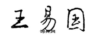 曾慶福王易國行書個性簽名怎么寫