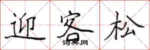 侯登峰迎客松楷書怎么寫