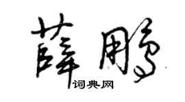 曾慶福薛鵬草書個性簽名怎么寫