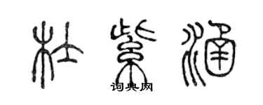 陳聲遠杜紫涵篆書個性簽名怎么寫