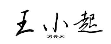 王正良王小起行書個性簽名怎么寫