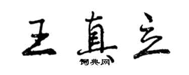 曾慶福王真立行書個性簽名怎么寫