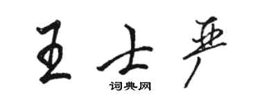 駱恆光王士嚴行書個性簽名怎么寫