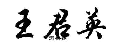 胡問遂王君英行書個性簽名怎么寫