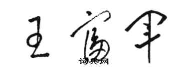 駱恆光王富軍草書個性簽名怎么寫