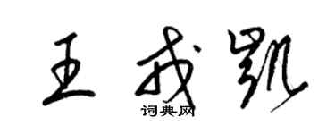 梁錦英王戎凱草書個性簽名怎么寫