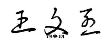 曾慶福王文烈草書個性簽名怎么寫