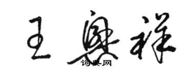 駱恆光王興祥草書個性簽名怎么寫