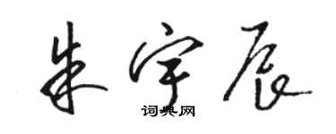 駱恆光朱宇辰草書個性簽名怎么寫