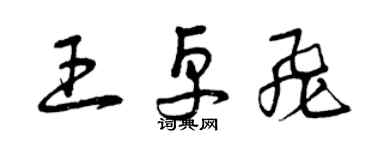 曾慶福王卓飛草書個性簽名怎么寫