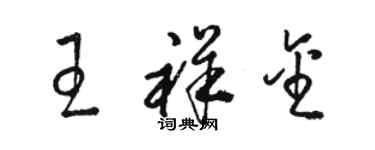 駱恆光王祥金草書個性簽名怎么寫