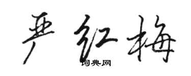 駱恆光嚴紅梅行書個性簽名怎么寫