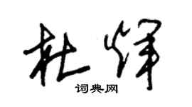 朱錫榮杜輝草書個性簽名怎么寫