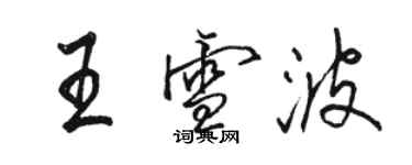 駱恆光王雪波行書個性簽名怎么寫