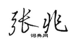 駱恆光張兆行書個性簽名怎么寫