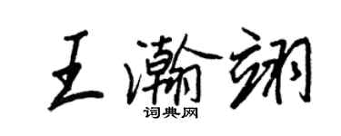 王正良王瀚翊行書個性簽名怎么寫
