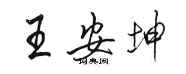 駱恆光王安坤行書個性簽名怎么寫