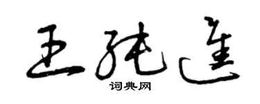 曾慶福王純進草書個性簽名怎么寫