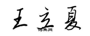 王正良王立夏行書個性簽名怎么寫