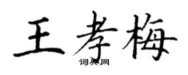 丁謙王孝梅楷書個性簽名怎么寫