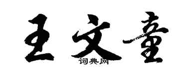 胡問遂王文童行書個性簽名怎么寫