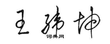 駱恆光王緯坤草書個性簽名怎么寫