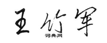 駱恆光王竹軍行書個性簽名怎么寫