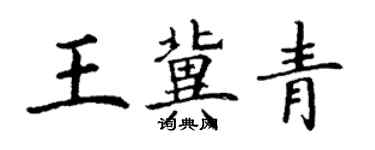 丁謙王冀青楷書個性簽名怎么寫