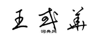 梁錦英王或華草書個性簽名怎么寫