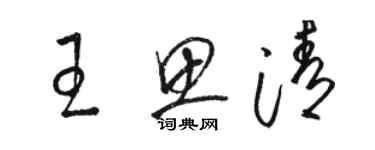 駱恆光王思清草書個性簽名怎么寫