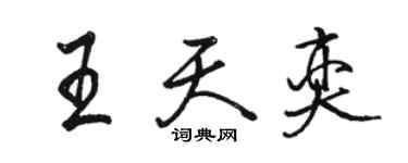 駱恆光王天奕行書個性簽名怎么寫