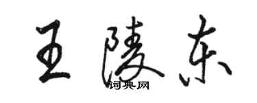 駱恆光王陵東行書個性簽名怎么寫