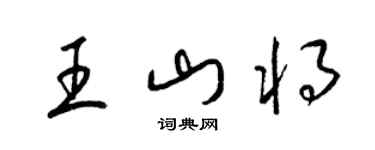 梁錦英王山將草書個性簽名怎么寫