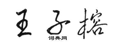 駱恆光王子榕行書個性簽名怎么寫