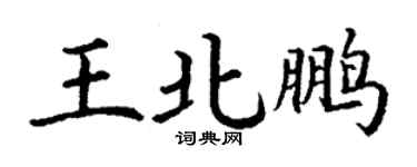 丁謙王北鵬楷書個性簽名怎么寫