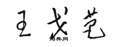 駱恆光王戈芭草書個性簽名怎么寫