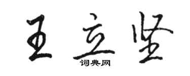 駱恆光王立堅行書個性簽名怎么寫