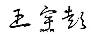 曾慶福王宇彭草書個性簽名怎么寫