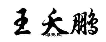 胡問遂王夭鵬行書個性簽名怎么寫